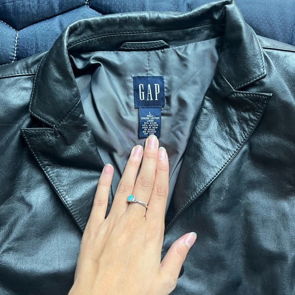 Gap black oversized leather jacket - Picture 3 of 7